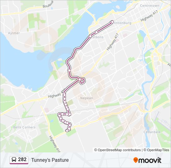 282 Bus Line Map