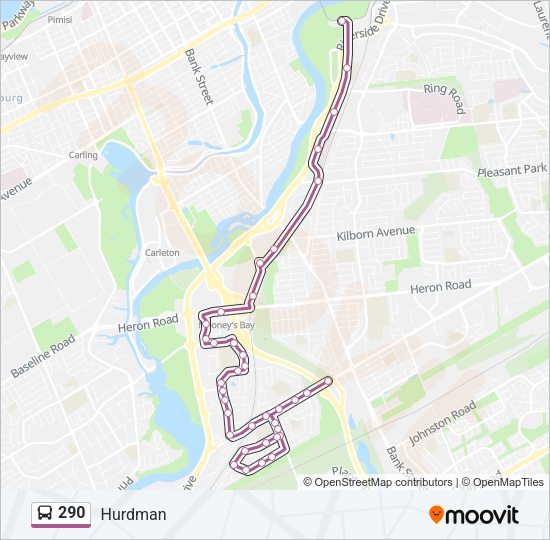 290 bus Line Map