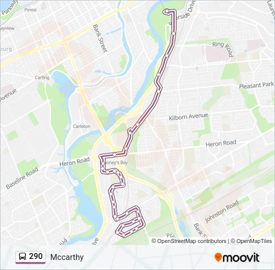 290 Bus Line Map