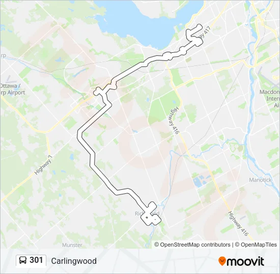 301 Bus Line Map