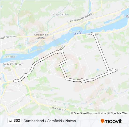 302 Bus Line Map