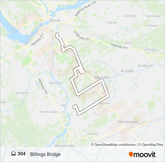304 Bus Line Map