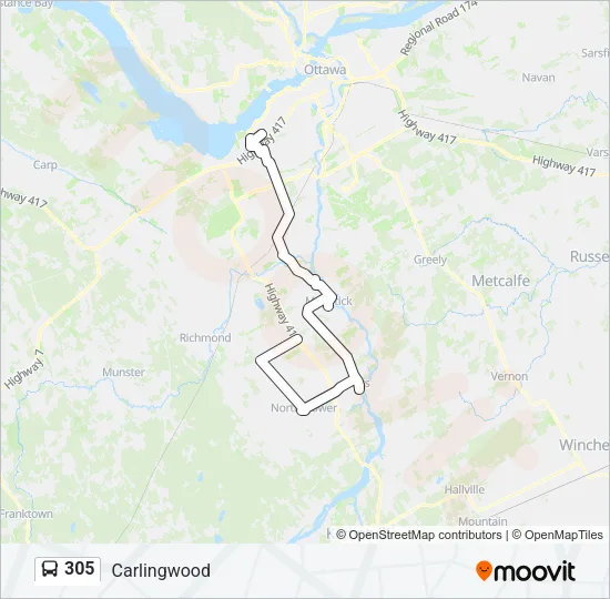 305 Bus Line Map