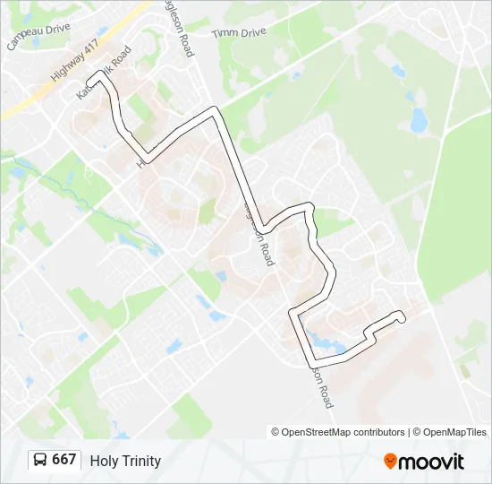 667 Bus Line Map