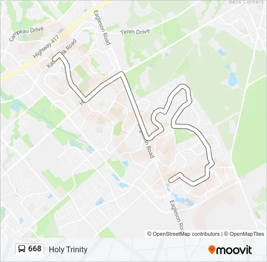 668 Bus Line Map