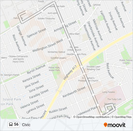 56 Bus Line Map