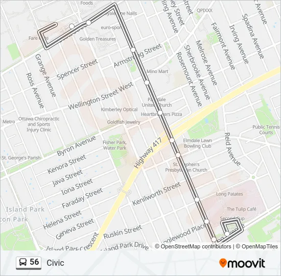 56 Bus Line Map