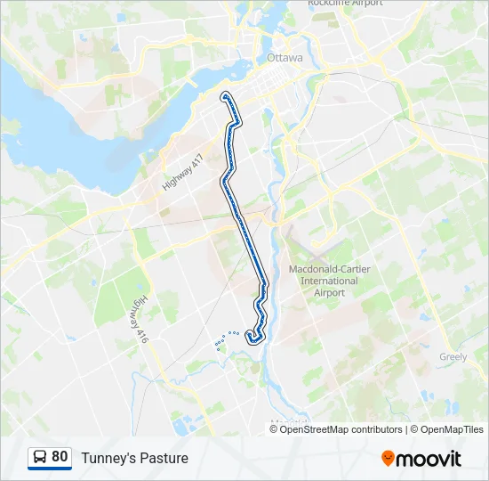 80 Bus Line Map