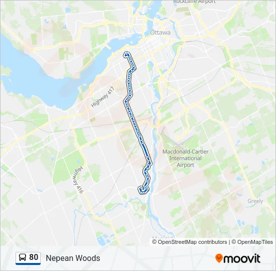 80 Bus Line Map