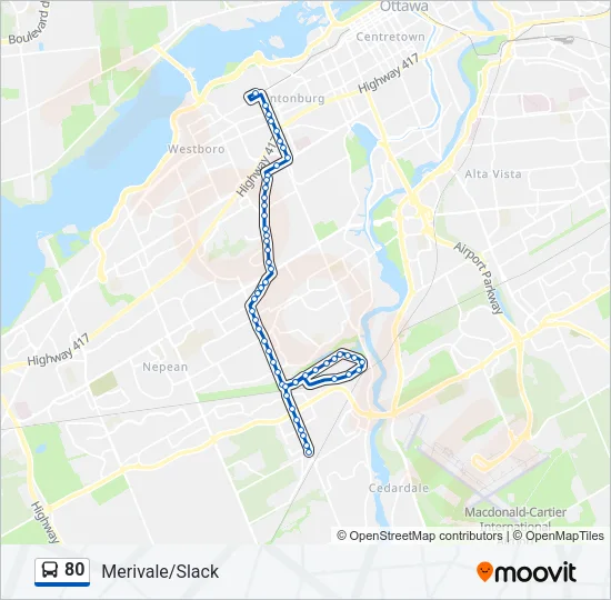 80 Bus Line Map