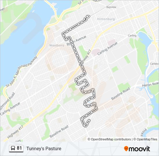 81 Bus Line Map