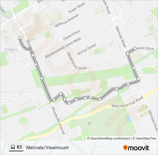 83 Bus Line Map
