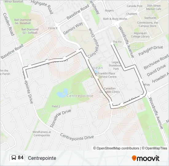 84 Bus Line Map