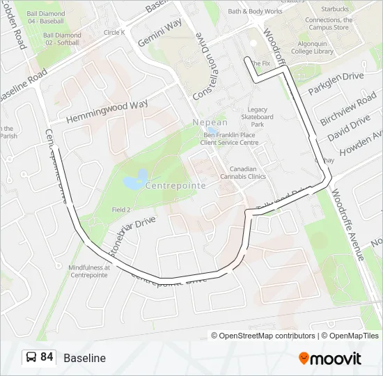 84 Bus Line Map
