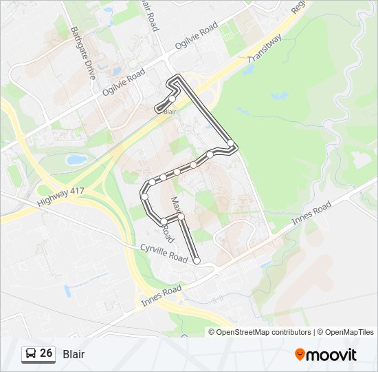 26 bus Line Map