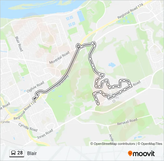 28 Bus Line Map