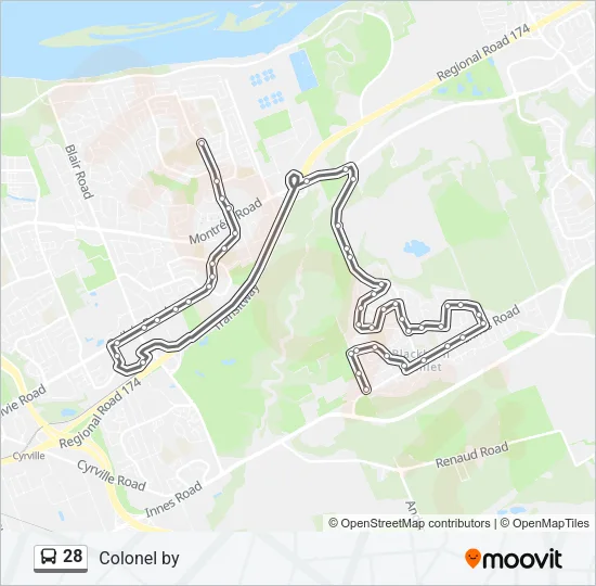 28 Bus Line Map