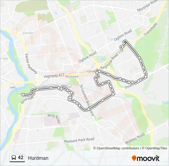 42 Bus Line Map