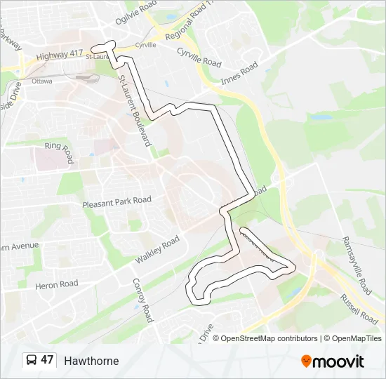 47 Bus Line Map