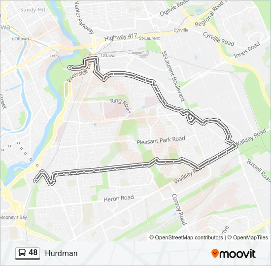 48 Bus Line Map