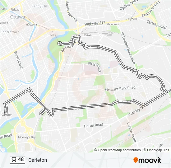 48 Bus Line Map