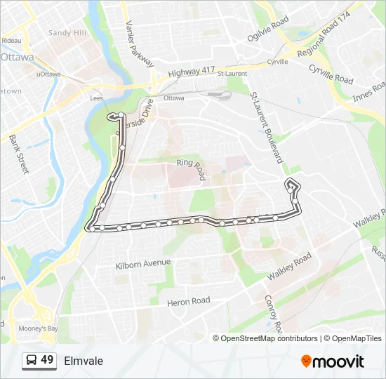 49 Bus Line Map