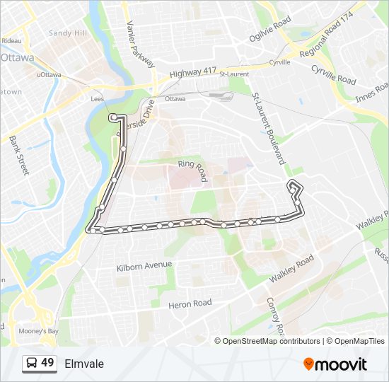 49 Bus Line Map