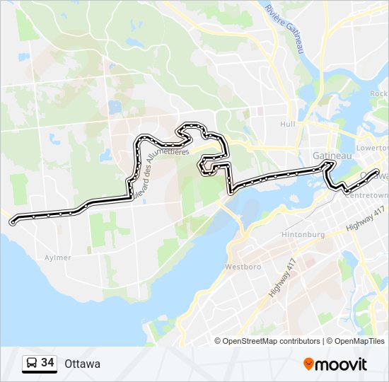 34ルート 34 Route: Schedules, Stops & Maps - Ottawa (Updated)