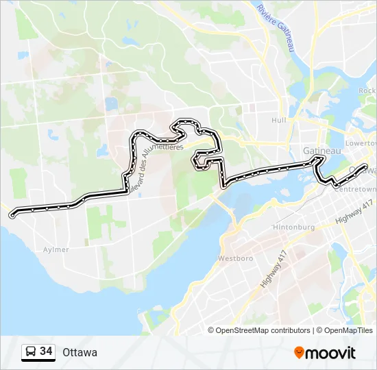 34 Bus Line Map