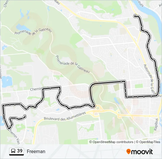 39 Bus Line Map