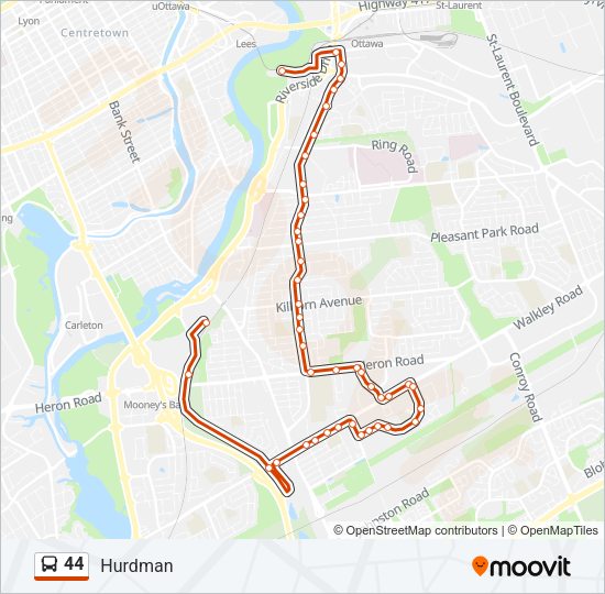 44 Bus Line Map