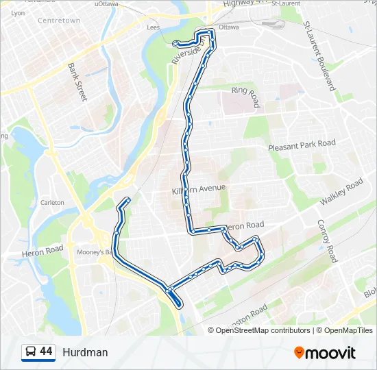 44 Bus Line Map