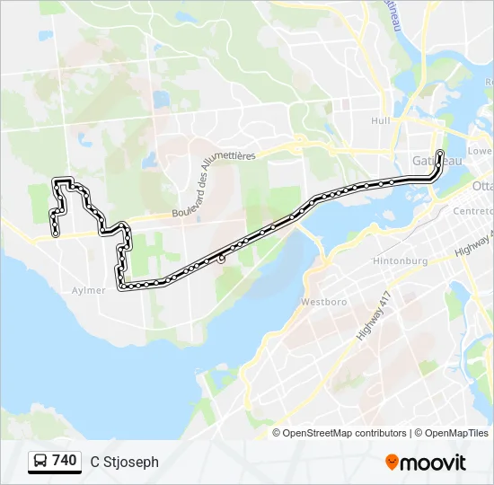 740 Bus Line Map