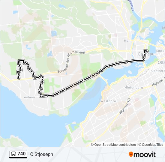 740 Bus Line Map