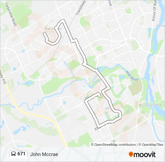 671 Bus Line Map