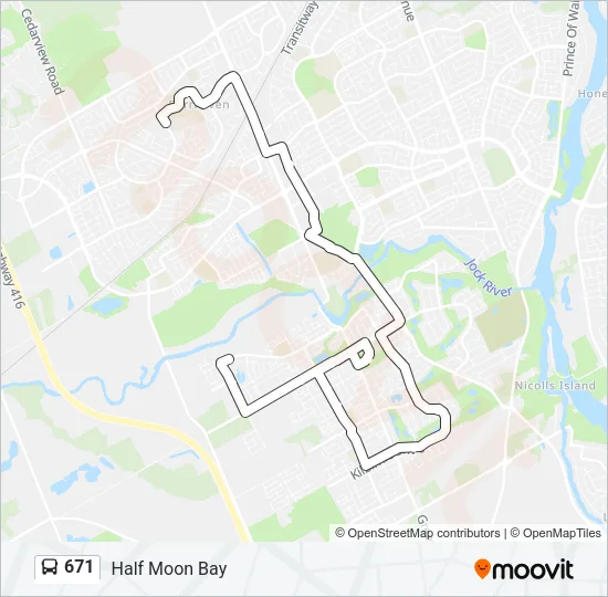 671 Bus Line Map