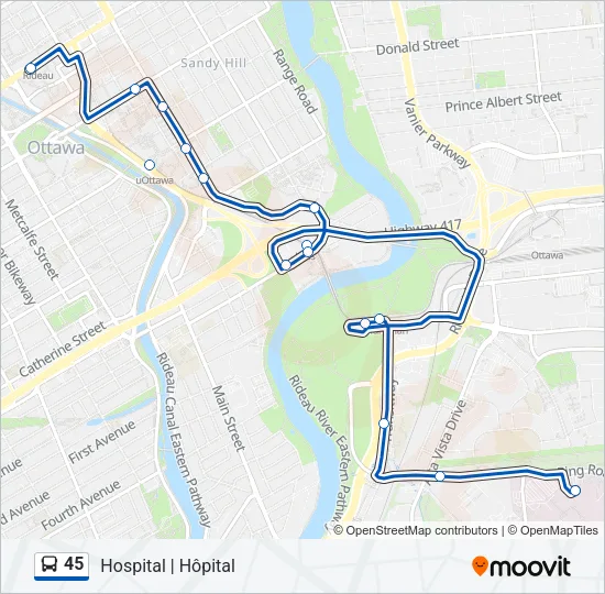 45 Bus Line Map