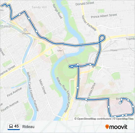 45 Bus Line Map