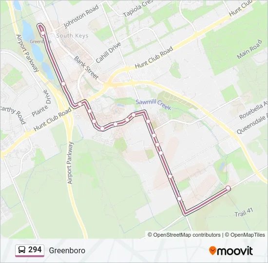 294 Bus Line Map