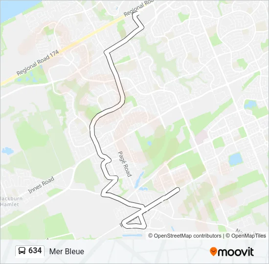 634 Bus Line Map