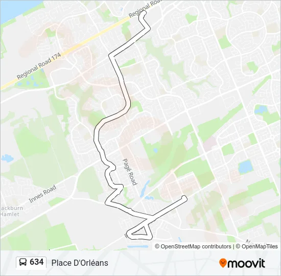634 Bus Line Map