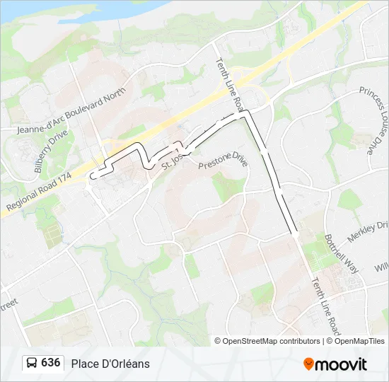 Plan de la ligne 636 de bus
