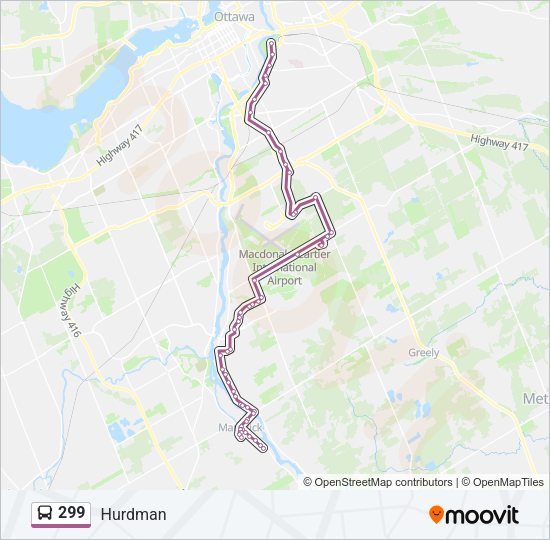 299 Bus Line Map