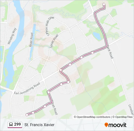 299 Bus Line Map