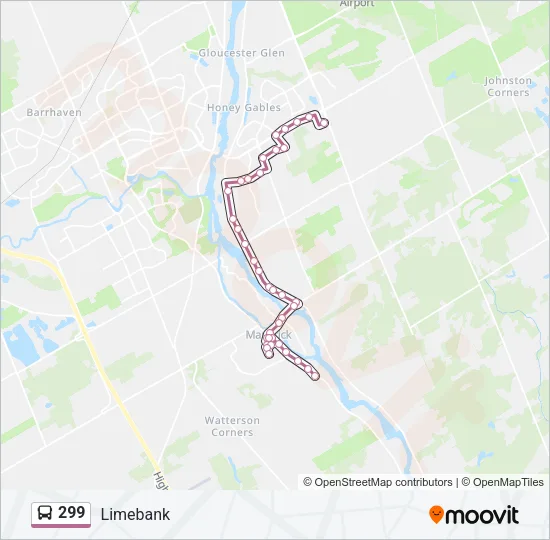 299 Bus Line Map