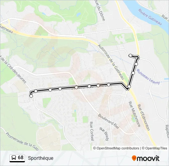 68 Bus Line Map