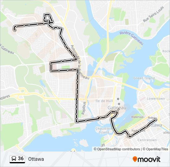 36 bus Line Map