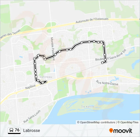 76 Bus Line Map
