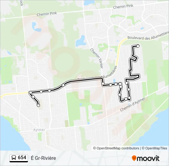 654 Bus Line Map