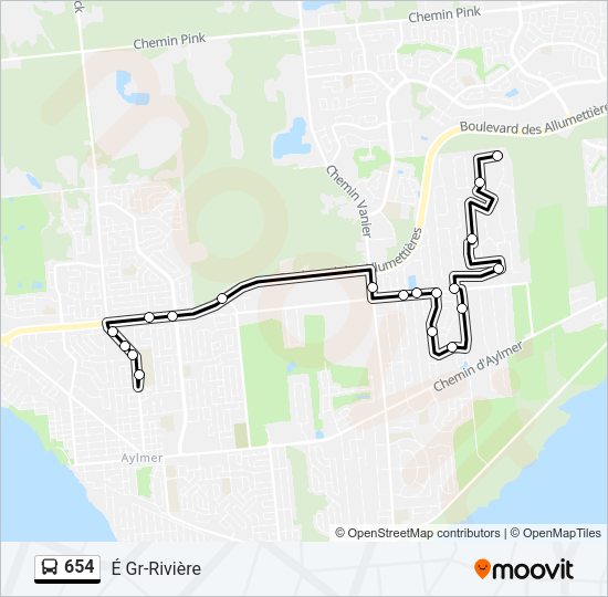 654 Bus Line Map